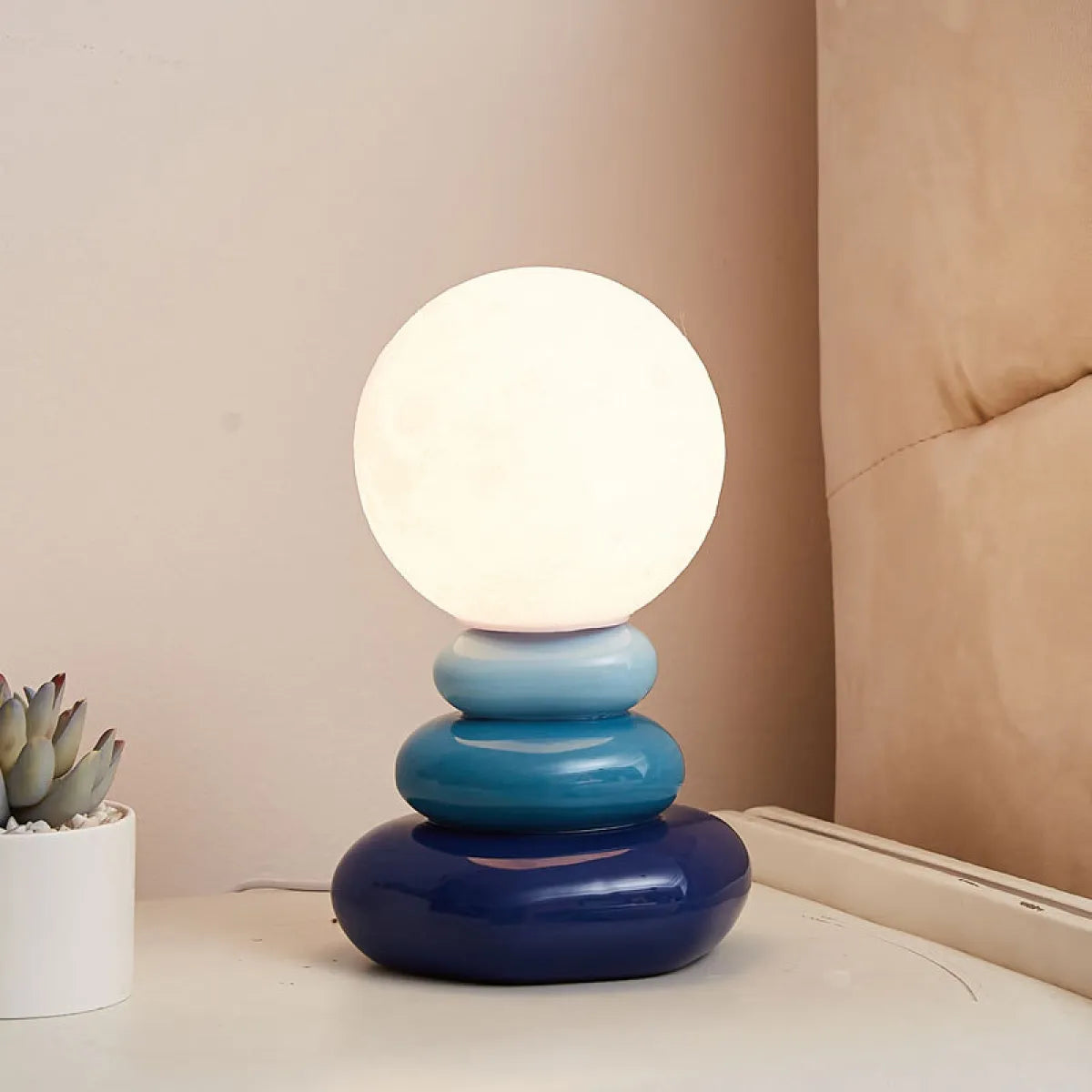 Luxe Stone Glow Bedside Lamp