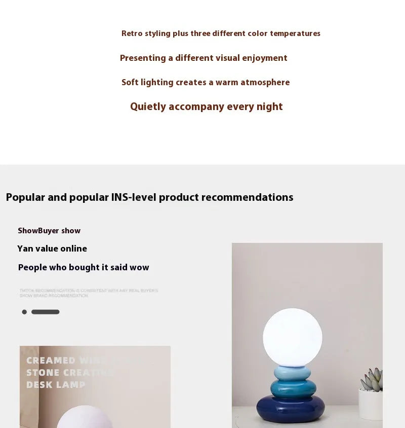 Luxe Stone Glow Bedside Lamp
