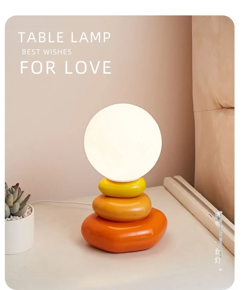 Luxe Stone Glow Nachttischlampe