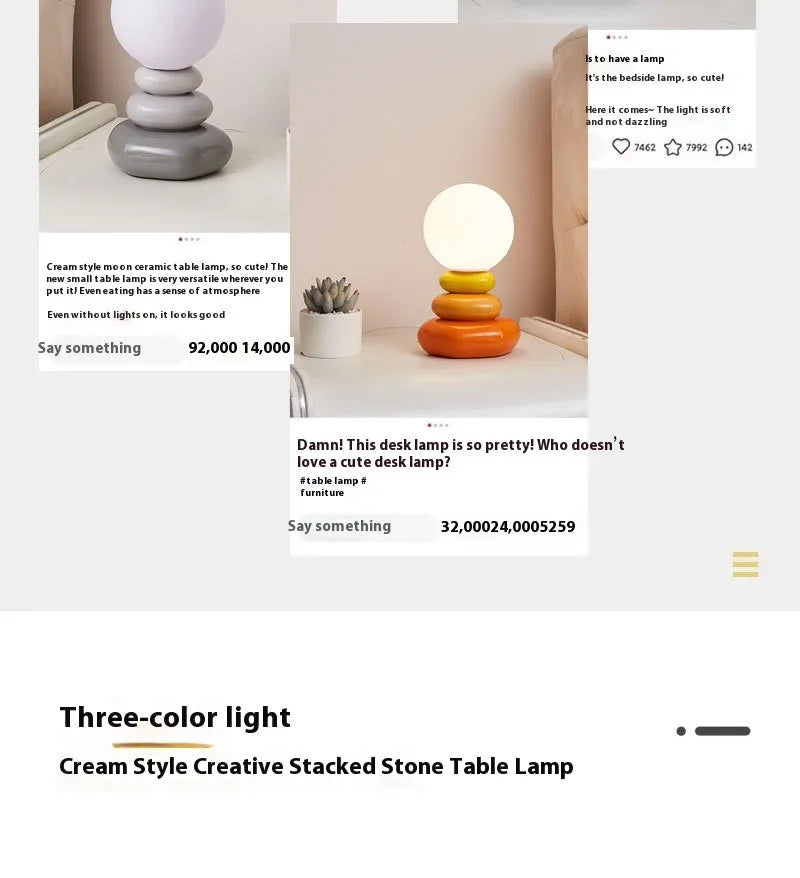 Luxe Stone Glow Nachttischlampe