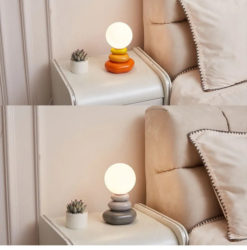 Luxe Stone Glow Bedside Lamp