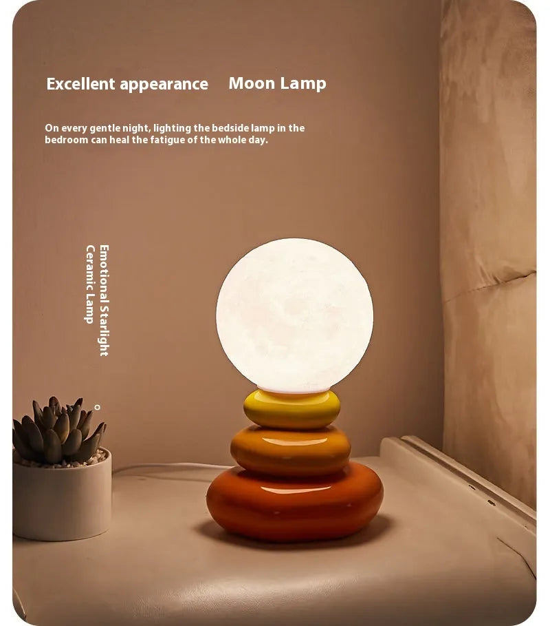 Luxe Stone Glow Bedside Lamp